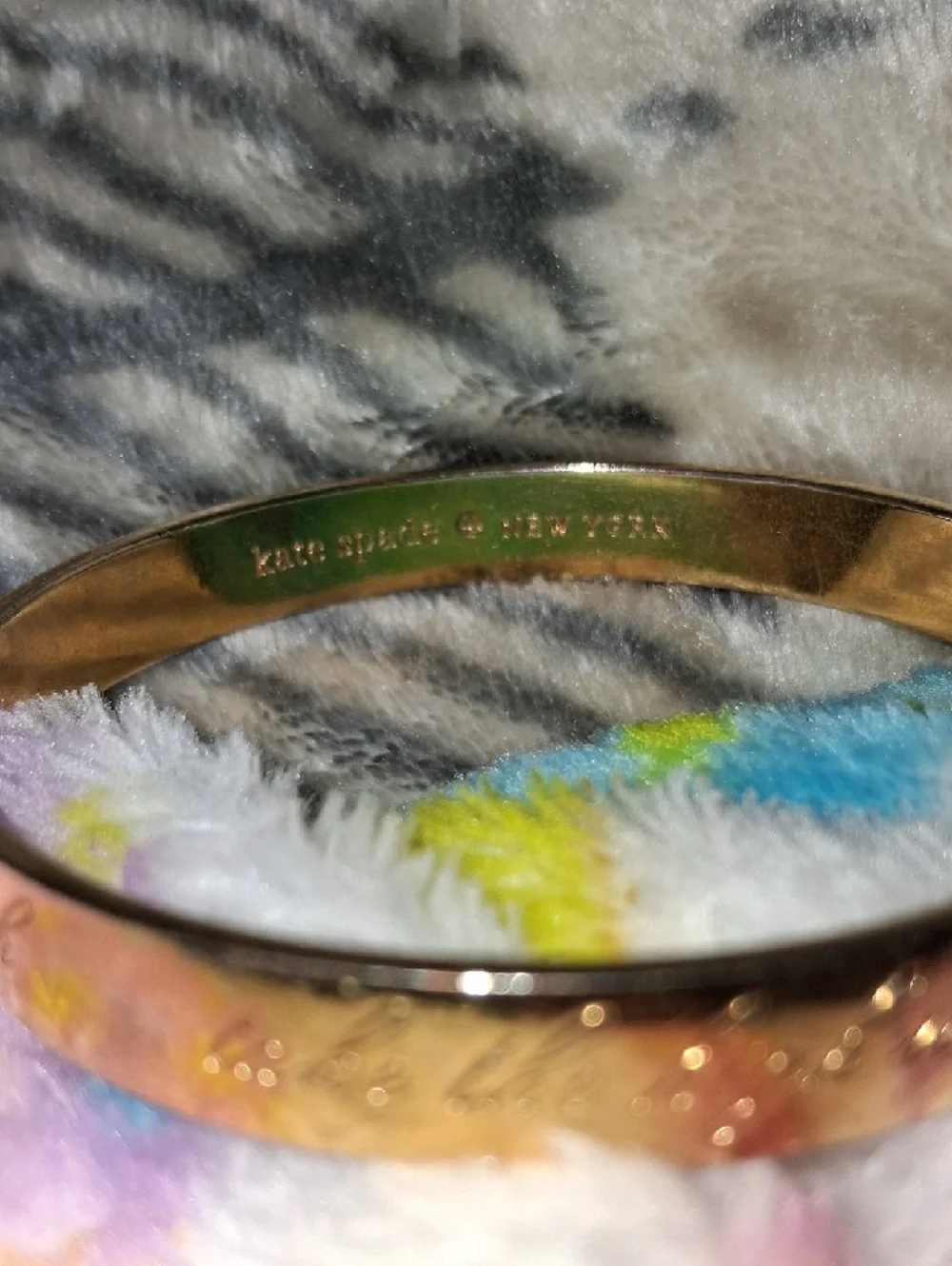 kate spade Gold Tone Engraved Bangle Bracelet - Picture 4 of 6